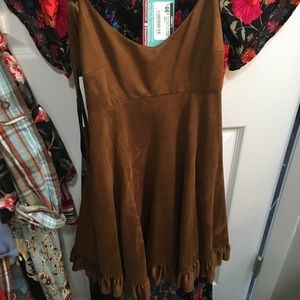 Suede like mini dress Bcbg cognac color